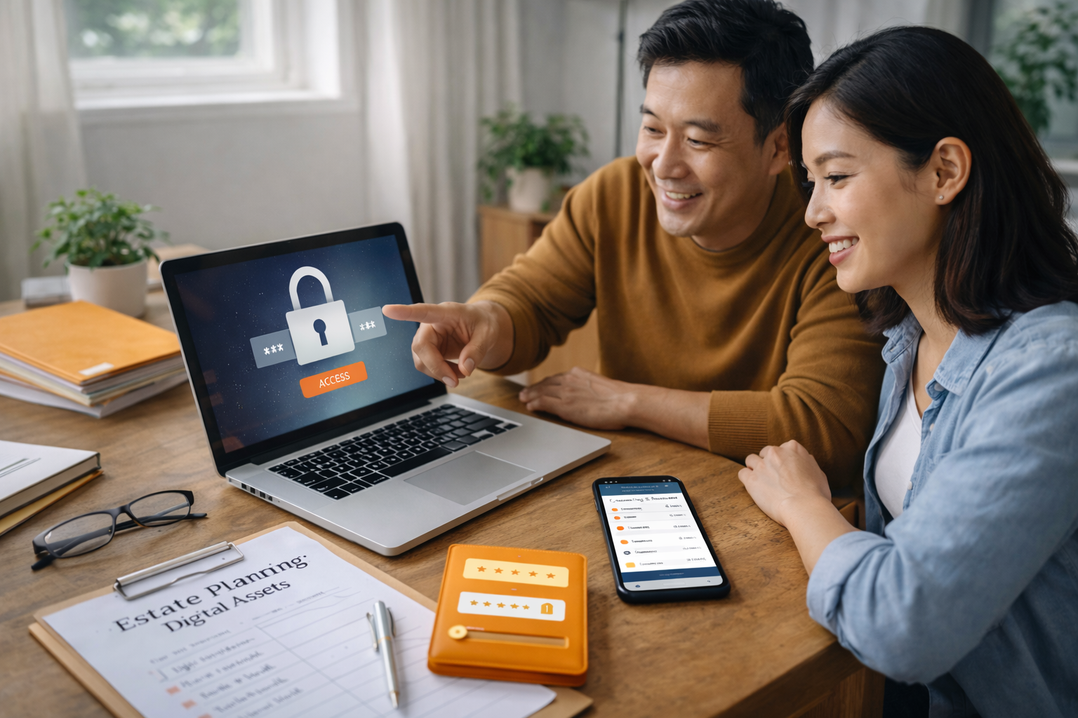 Secure access plan for digital assets